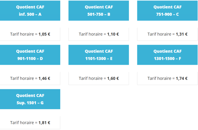 Tarifs accueil périscolaire matin ou soir